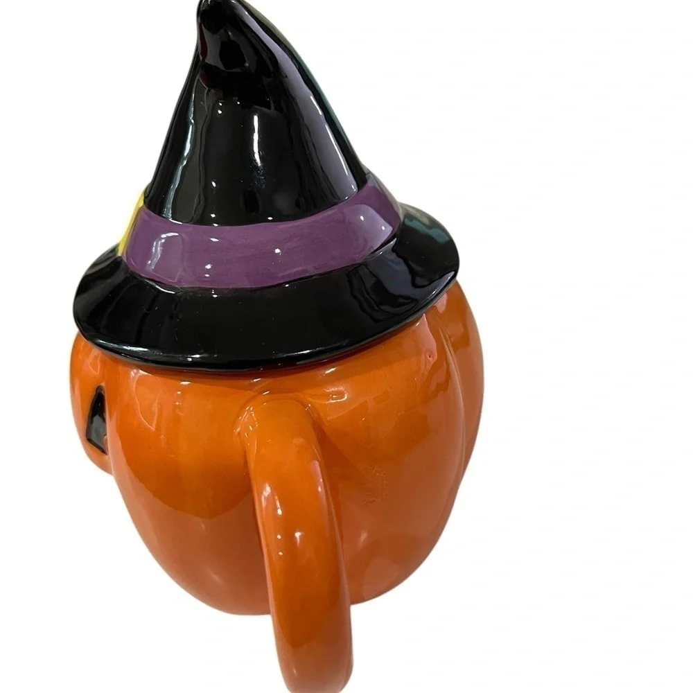 Cobwebs and Cauldrons Pumpkin Witch Mug with Witch’s Hat 7 inch 12 ounce